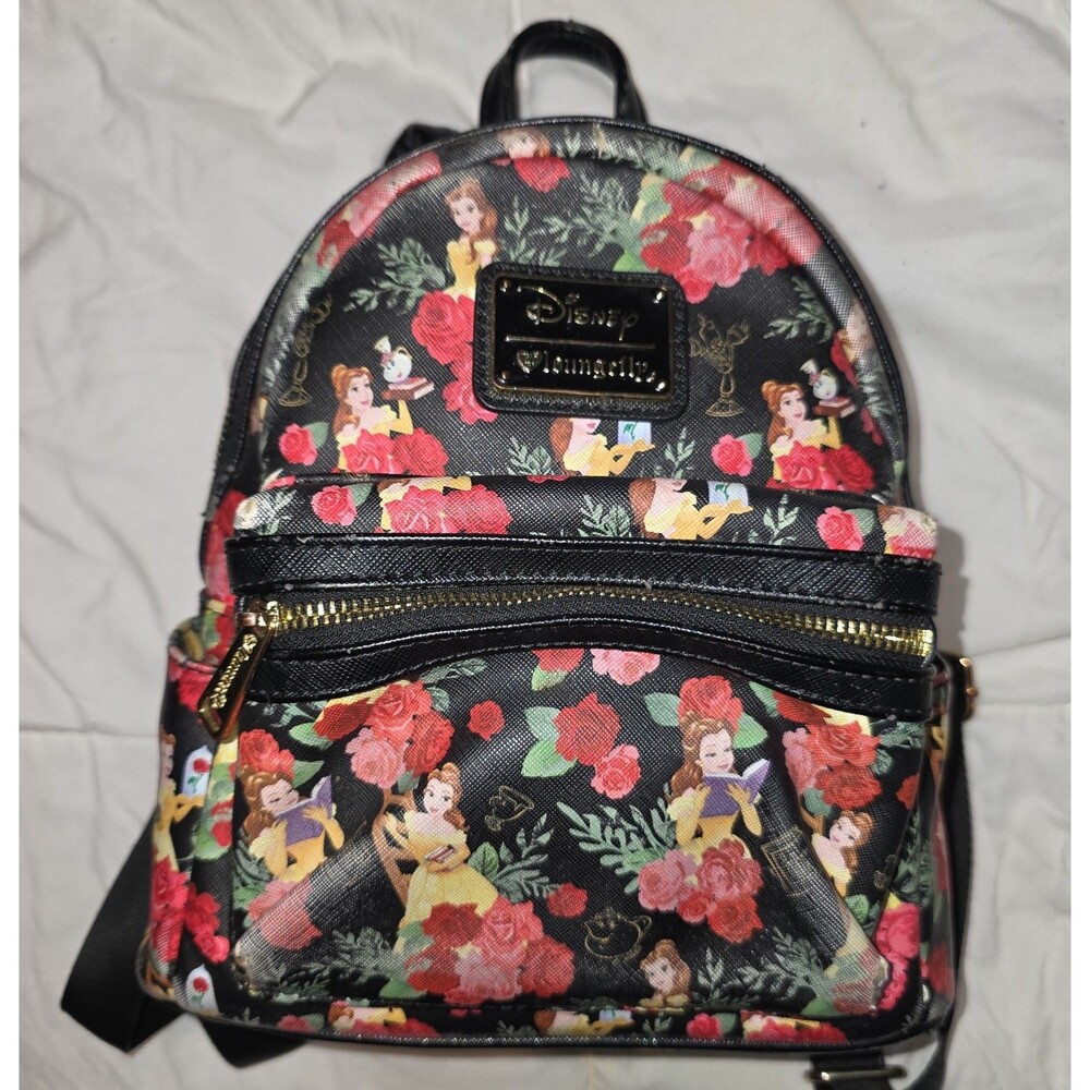 Loungefly Disney beauty and the beast floral mini backpack purse bookbag!